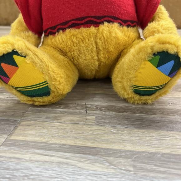 Vintage Gund Crayola Teddy Bear Plush 80s/90s Red Sweater And Hat - M143 - Picture 4 of 7